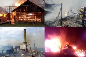 Пламя испепелило дом в поселке Кабаново